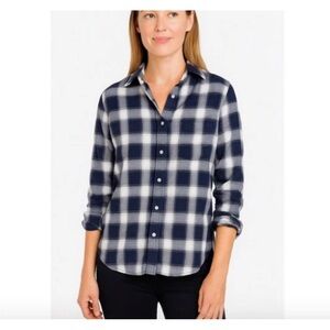 Grayson “The Hero” Women’s 12/14 Blue White Plaid Button-Up Shirt Size 4 Staple‎